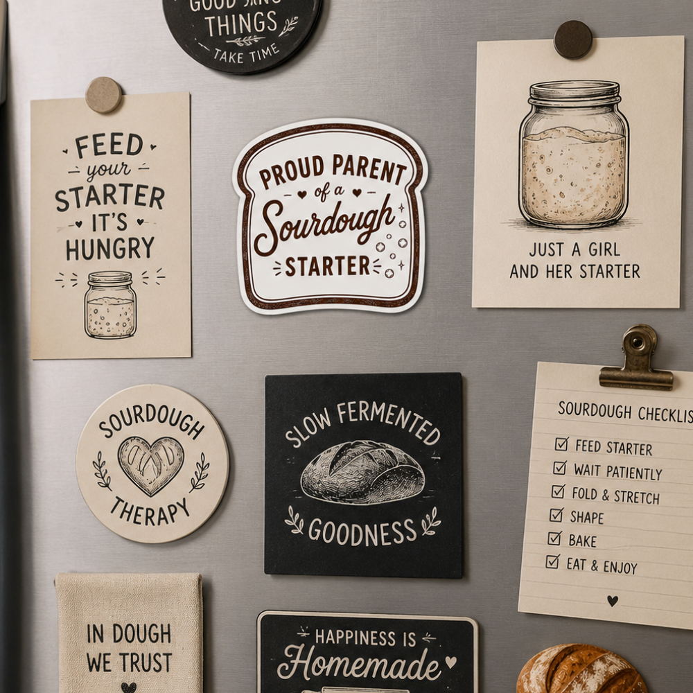 Proud Parent of a Sourdough Starter Magnet | Funny Sourdough Fridge Magnet for Bread Bakers & Baking Lovers